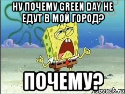 ну почему green day не едут в мой город? почему?, Мем Спанч Боб плачет