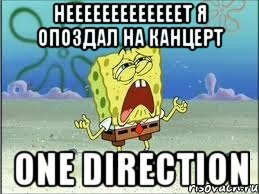 нееееееееееееет я опоздал на канцерт one direction, Мем Спанч Боб плачет