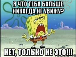 я что тебя больше никогда не увижу? нет, только не это!!!, Мем Спанч Боб плачет