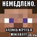 немедлено, садись играть в minecraft!, Мем стив