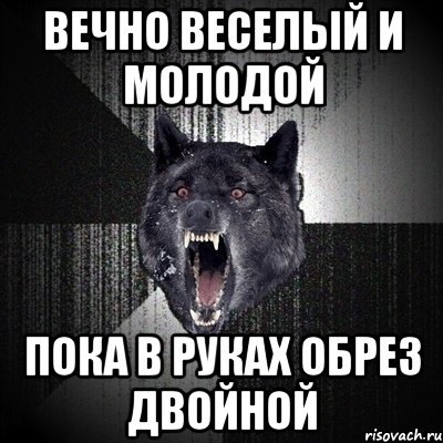 вечно веселый и молодой пока в руках обрез двойной, Мем Сумасшедший волк