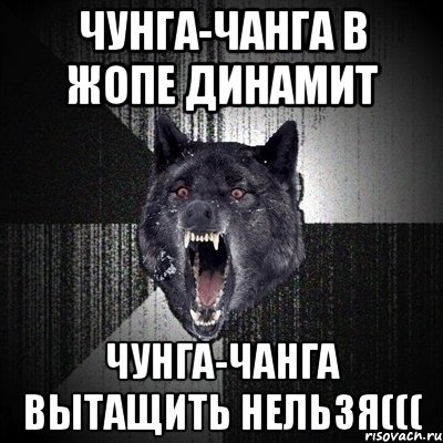 чунга-чанга в жопе динамит чунга-чанга вытащить нельзя(((, Мем Сумасшедший волк