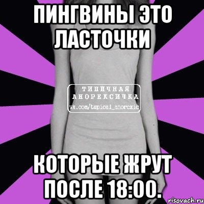 пингвины это ласточки которые жрут после 18:00., Мем Типичная анорексичка