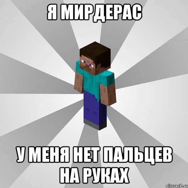 я мирдерас у меня нет пальцев на руках, Мем Типичный игрок Minecraft