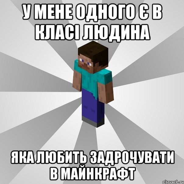 у мене одного є в класі людина яка любить задрочувати в майнкрафт, Мем Типичный игрок Minecraft