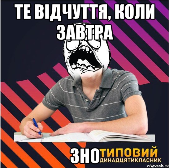 те відчуття, коли завтра зно, Мем Типовий одинадцятикласник