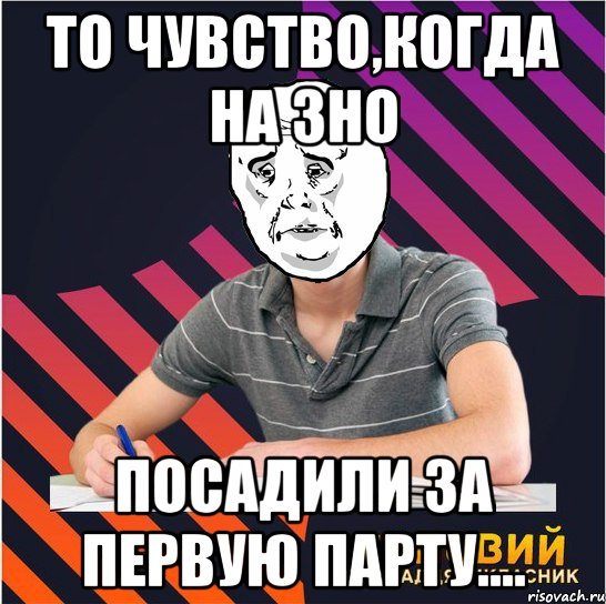 то чувство,когда на зно посадили за первую парту...., Мем Типовий одинадцятикласник