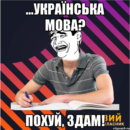 ...українська мова? похуй, здам!, Мем Типовий одинадцятикласник