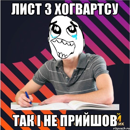 лист з хогвартсу так і не прийшов, Мем Типовий одинадцятикласник