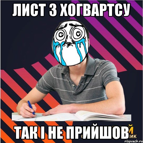 лист з хогвартсу так і не прийшов, Мем Типовий одинадцятикласник