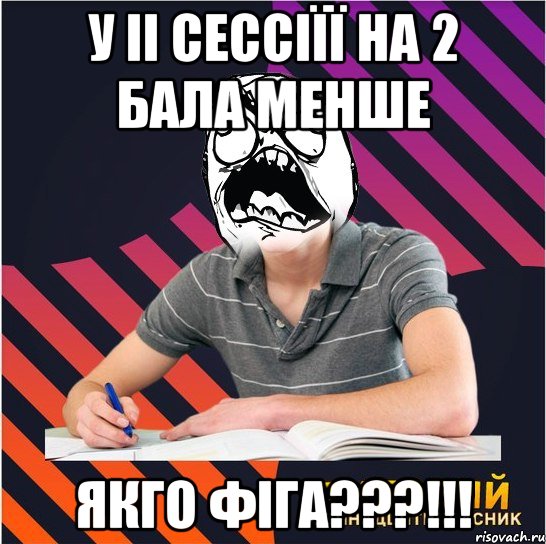 у ii сессіїї на 2 бала менше якго фіга???!!!, Мем Типовий одинадцятикласник