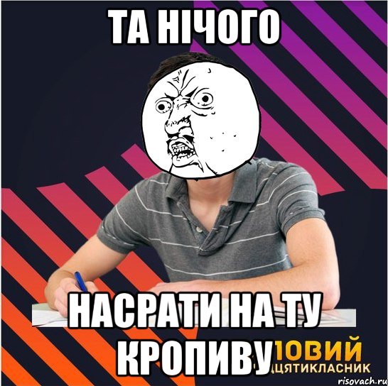 та нічого насрати на ту кропиву, Мем Типовий одинадцятикласник