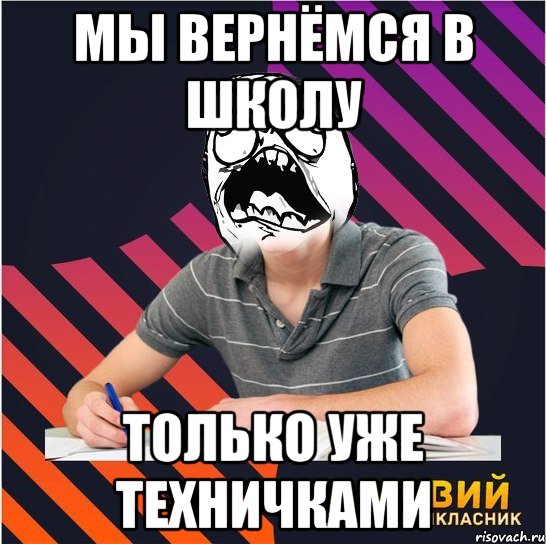 мы вернёмся в школу только уже техничками, Мем Типовий одинадцятикласник