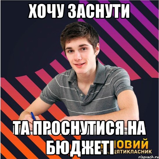 хочу заснути та проснутися на бюджеті, Мем Типовий одинадцятикласник