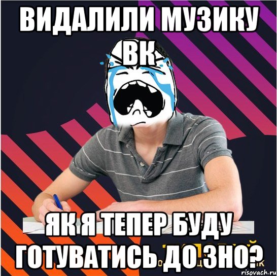 видалили музику вк як я тепер буду готуватись до зно?, Мем Типовий одинадцятикласник