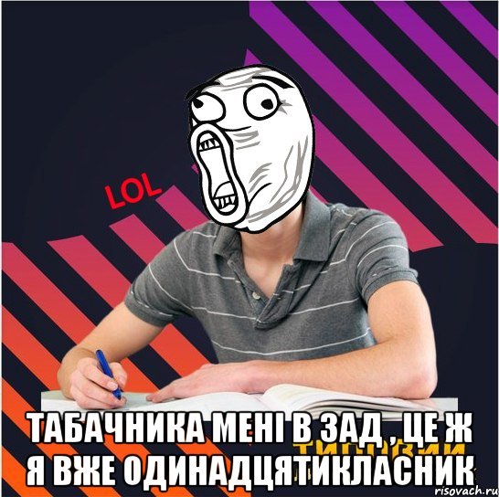  табачника мені в зад , це ж я вже одинадцятикласник, Мем Типовий одинадцятикласник