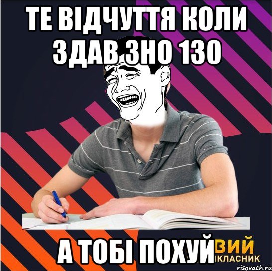 те відчуття коли здав зно 130 а тобі похуй, Мем Типовий одинадцятикласник