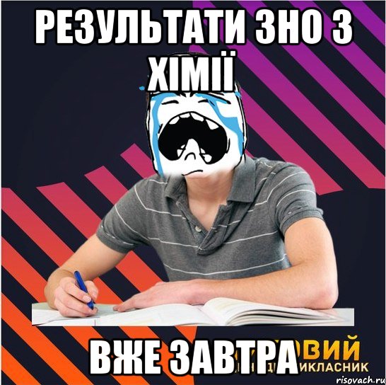 результати зно з хімії вже завтра, Мем Типовий одинадцятикласник