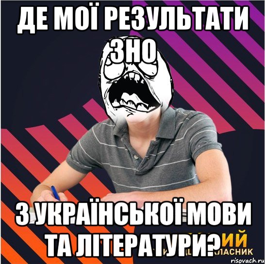 де мої результати зно з української мови та літератури?, Мем Типовий одинадцятикласник