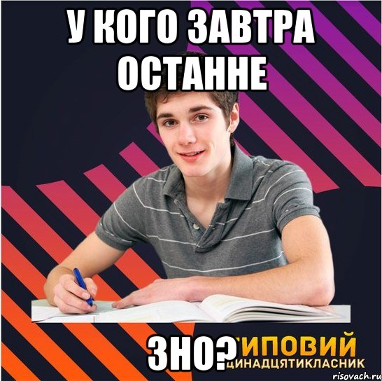 у кого завтра останне зно?, Мем Типовий одинадцятикласник