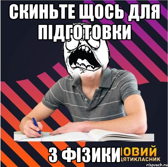 скиньте щось для підготовки з фізики, Мем Типовий одинадцятикласник