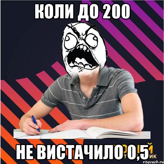 коли до 200 не вистачило 0,5, Мем Типовий одинадцятикласник