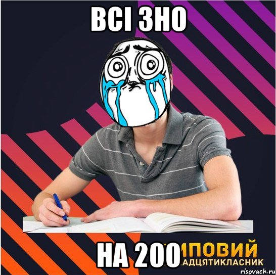 всі зно на 200, Мем Типовий одинадцятикласник