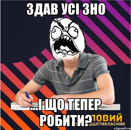 здав усі зно ...і що тепер робити?, Мем Типовий одинадцятикласник