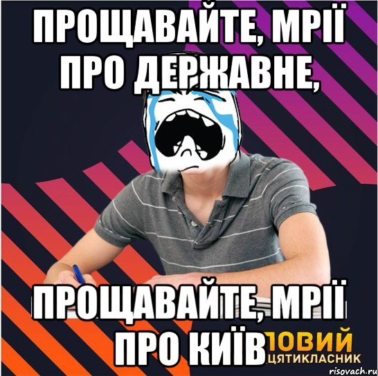 прощавайте, мрії про державне, прощавайте, мрії про київ, Мем Типовий одинадцятикласник