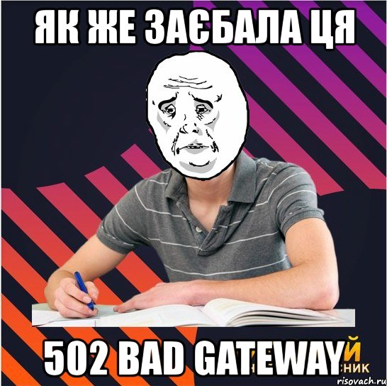 як же заєбала ця 502 bad gateway