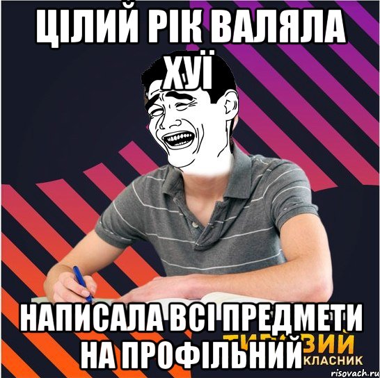 цілий рік валяла хуї написала всі предмети на профільний, Мем Типовий одинадцятикласник