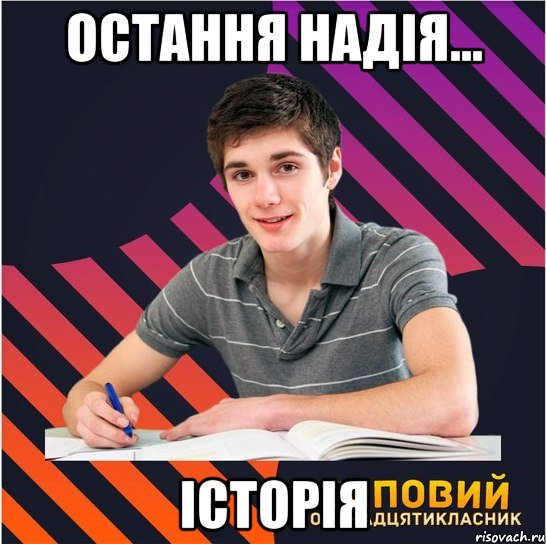 остання надія... історія, Мем Типовий одинадцятикласник