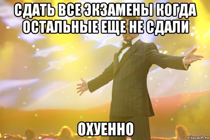 сдать все экзамены когда остальные еще не сдали охуенно, Мем Тони Старк (Роберт Дауни младший)