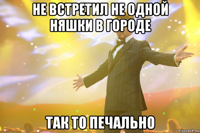 не встретил не одной няшки в городе так то печально, Мем Тони Старк (Роберт Дауни младший)