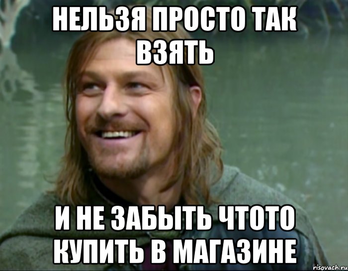 нельзя просто так взять и не забыть чтото купить в магазине, Мем Тролль Боромир