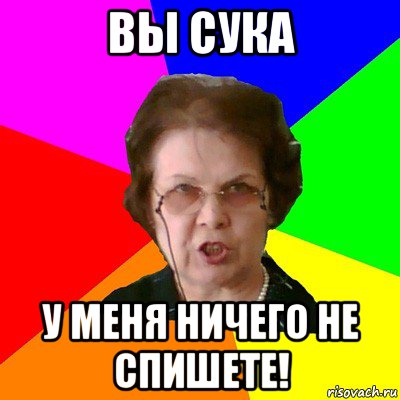 вы сука у меня ничего не спишете!, Мем Типичная училка