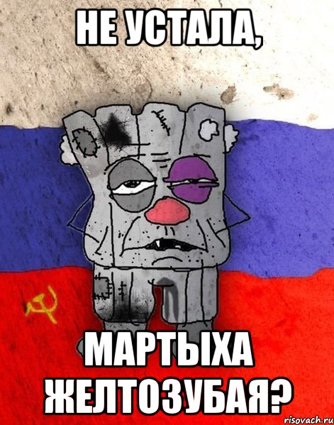 не устала, мартыха желтозубая?