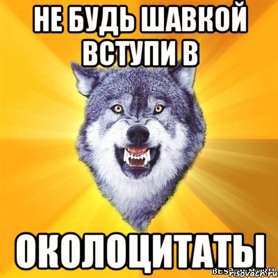 не будь шавкой вступи в околоцитаты, Мем Волк