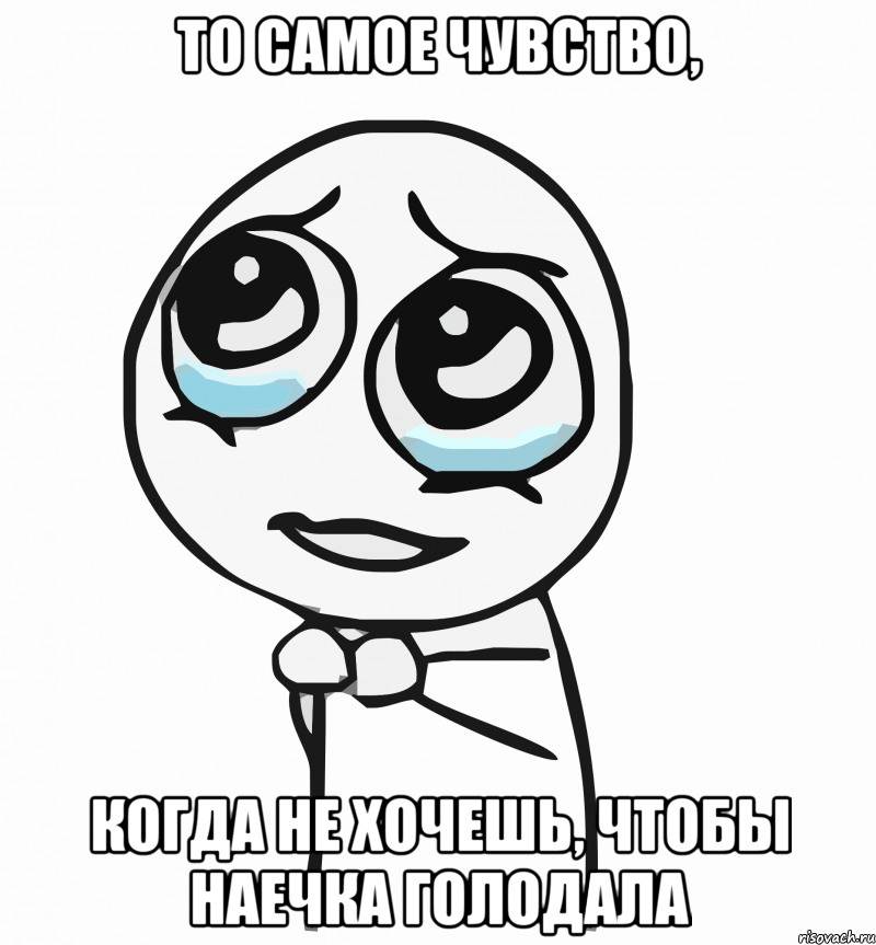 то самое чувство, когда не хочешь, чтобы наечка голодала, Мем  ну пожалуйста (please)