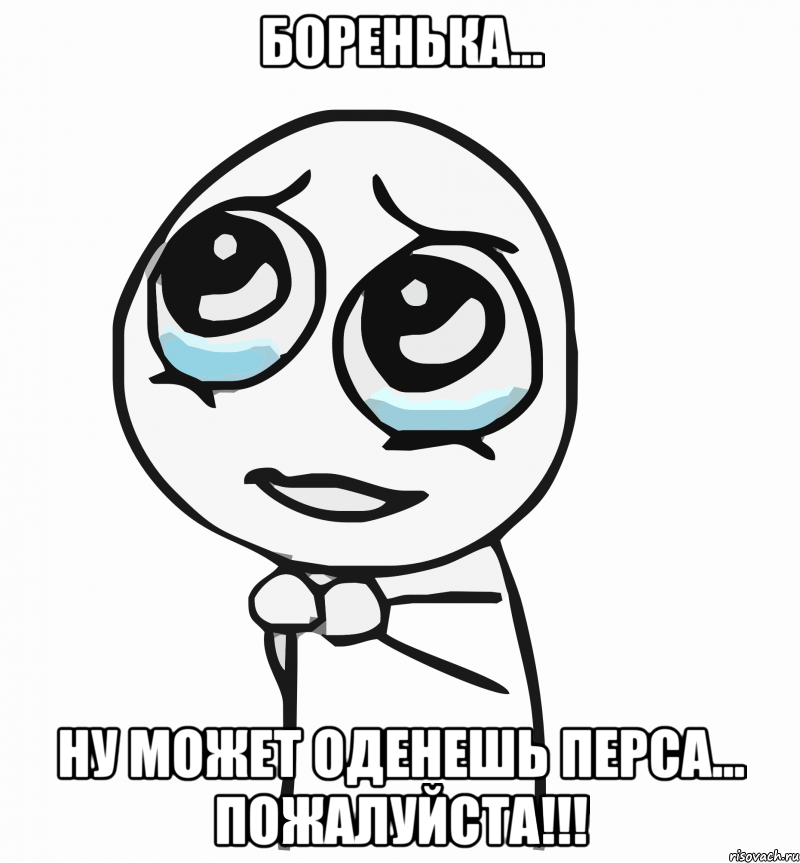 боренька... ну может оденешь перса... пожалуйста!!!, Мем  ну пожалуйста (please)