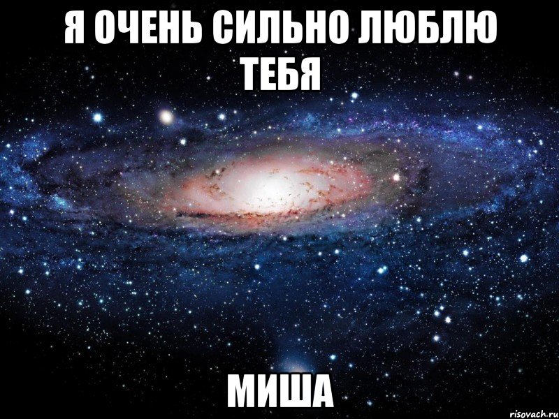 я очень сильно люблю тебя миша