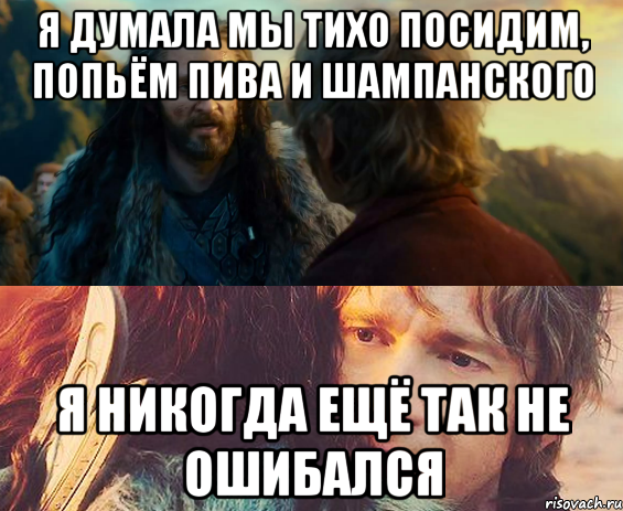 я думала мы тихо посидим, попьём пива и шампанского я никогда ещё так не ошибался, Комикс Я никогда еще так не ошибался