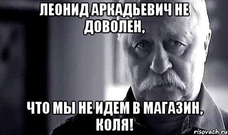 леонид аркадьевич не доволен, что мы не идем в магазин, коля!, Мем Не огорчай Леонида Аркадьевича