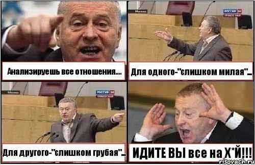 Анализируешь все отношения.... Для одного-"слишком милая"... Для другого-"слишком грубая"... ИДИТЕ ВЫ все на Х*Й!!!, Комикс жиреновский