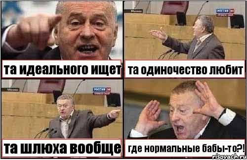 та идеального ищет та одиночество любит та шлюха вообще где нормальные бабы-то?!, Комикс жиреновский