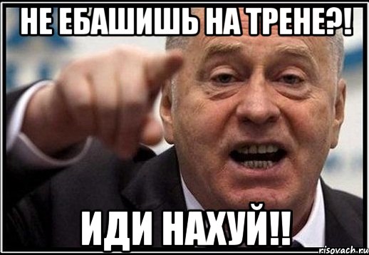 не ебашишь на трене?! иди нахуй!!, Мем жириновский ты