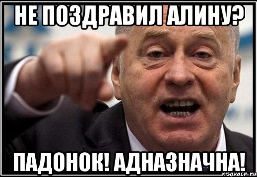 не поздравил алину? падонок! адназначна!, Мем жириновский ты