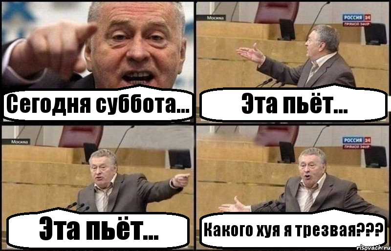 Сегодня суббота... Эта пьёт... Эта пьёт... Какого хуя я трезвая???, Комикс Жириновский