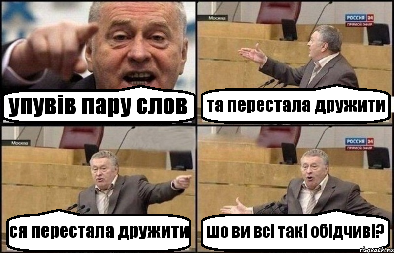 упувів пару слов та перестала дружити ся перестала дружити шо ви всі такі обідчиві?, Комикс Жириновский