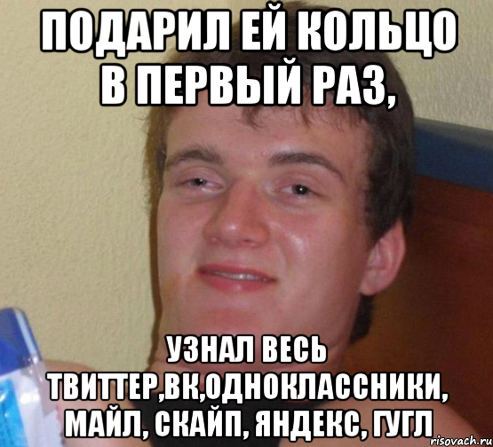 подарил ей кольцо в первый раз, узнал весь твиттер,вк,одноклассники, майл, скайп, яндекс, гугл, Мем 10 guy (Stoner Stanley really high guy укуренный парень)